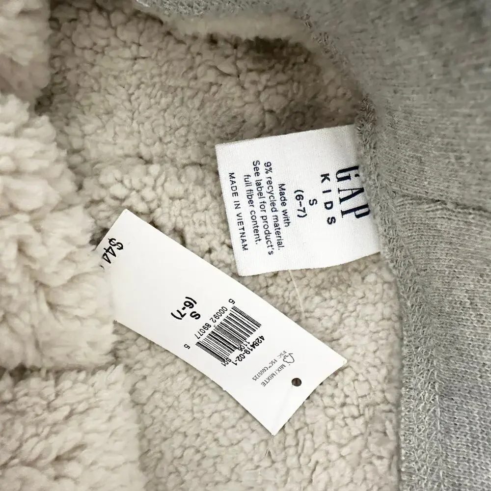 NWT Lot of‎ 2 Gap Kids Sherpa Lined Joggers | Gray | SZ 6-7